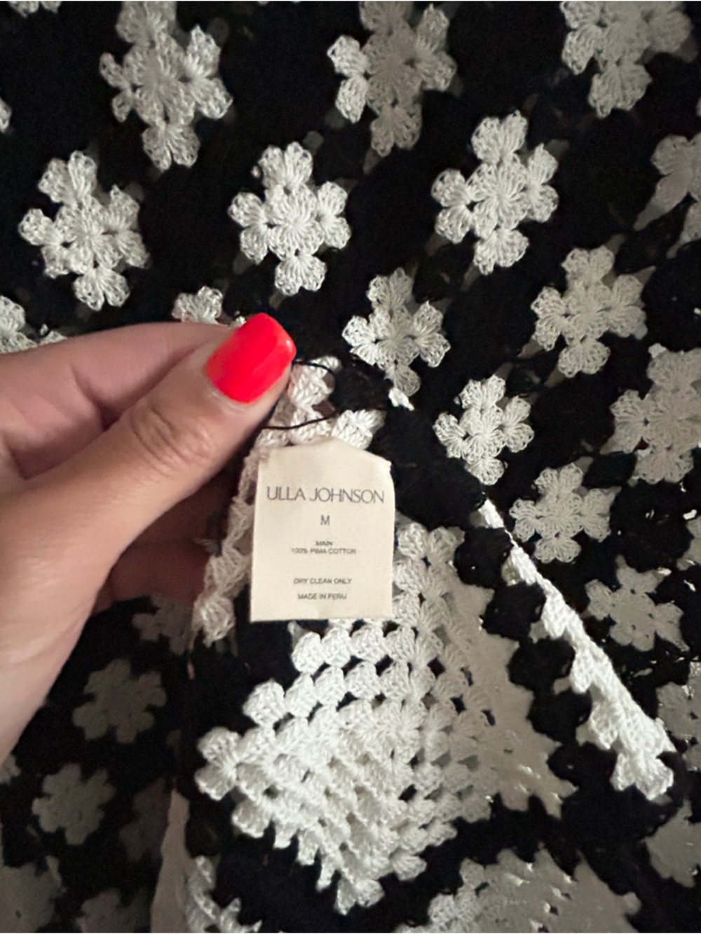Ulla Johnson Black and White Crochet Maxi Dress - Picture 3 of 6